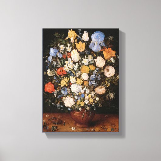 Kleiner Bouquet von Blume in einer Keramik Vase Leinwanddruck (Vorderseite)