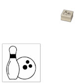 Kleiner Bowling Button & Ball Mini Holzkunst Brief Gummistempel (Stempel)