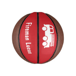 Kleiner Boy Fire LKW mit dem Namen Rot und Weiß Mini Basketball
