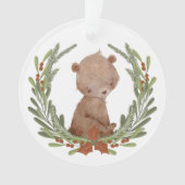 Kleiner brauner Bärenkrez Ensemble Ornament (Vorderseite)