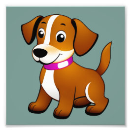 Kleiner brauner Hund, stehend -  Fotodruck
