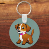 Kleiner brauner Hund, stehend -  Schlüsselanhänger (Vorderseite)