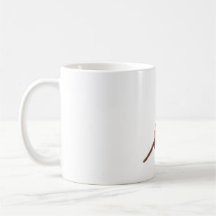 Kleiner brauner Vogel mit Blumenkrone Kaffeetasse