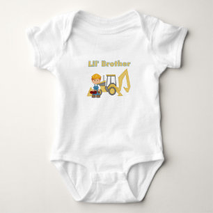 Kleiner Bruder Bagger Baby Strampler