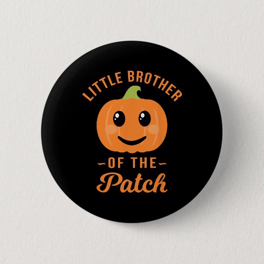 Kleiner Bruder des Patchkürbiskatzens Halloween Button (Vorderseite)