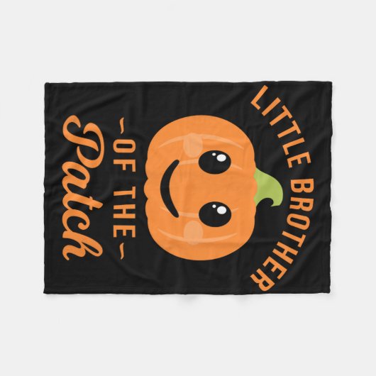 Kleiner Bruder des Patchkürbiskatzens Halloween Fleecedecke (Vorderseite (Horizontal))