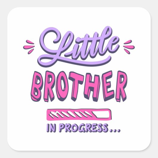 Kleiner Bruder im Gange Quadratischer Aufkleber (Vorderseite)