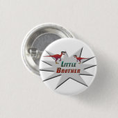 Kleiner Brudervelociraptor-Entwurf Button (Vorne & Hinten)