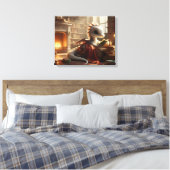 Kleiner Bücherwurm-Drache Leinwanddruck (Insitu (Schlafzimmer))