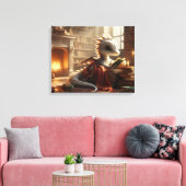 Kleiner Bücherwurm-Drache Leinwanddruck (Insitu (Wohnzimmer))