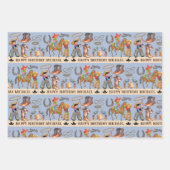 Kleiner Buckaroo Cowboy mit Kindername 3 Geschenkpapier Set (Vorderseite 3)