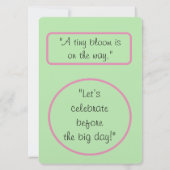 Kleiner Bud blüht: Babydusche Einladung (Rückseite)