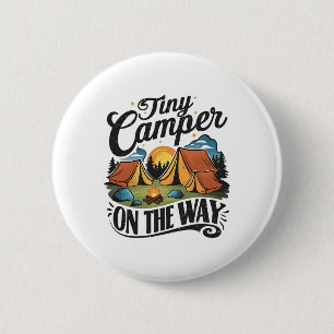 Kleiner Camper auf dem Weg Campingliebhaber Schwan Button