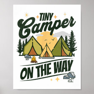 Kleiner Camper auf dem Weg Campingliebhaber Schwan Poster