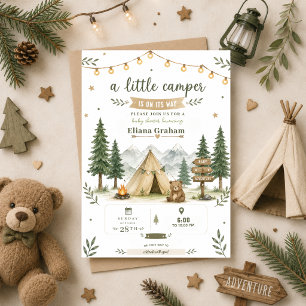 Kleiner Camper Baby Shower Woodland Junge Outdoor Einladung