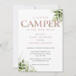 Kleiner Camper Dusty Rose Greenery Baby Shower Einladung