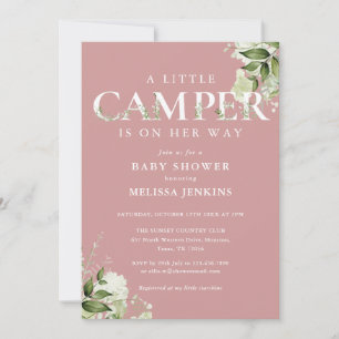 Kleiner Camper Dusty Rose Greenery Baby Shower Einladung