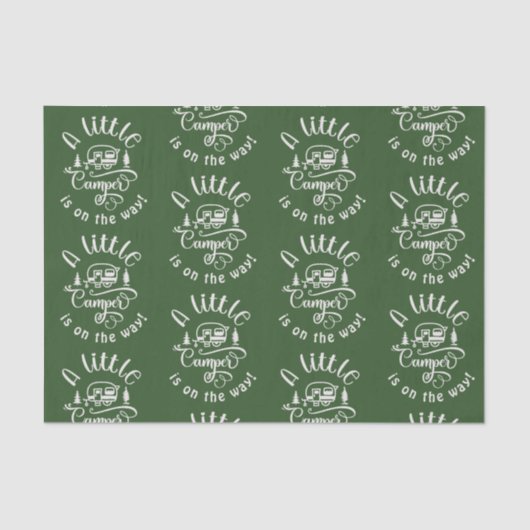 Kleiner Camper ist auf dem Weg Babydusche Seidenpapier (Vorderseite)