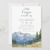 Kleiner Camper Mountain Baby Shower Foto QR Code Einladung (Vorderseite)
