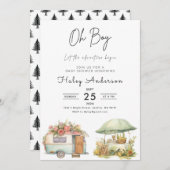 Kleiner Camper Rustic Boy Baby Dusche Einladung (Vorne/Hinten)