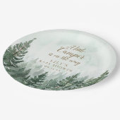 Kleiner Camper Rustikale Pine Tree Forest Baby Dus Pappteller (Schrägansicht)