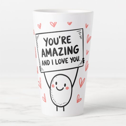 Kleiner Charakter mit lächelndem Gesicht Milchtasse (Vorderseite)