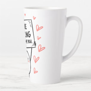 Kleiner Charakter mit lächelndem Gesicht Milchtasse