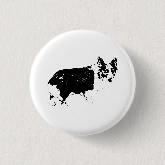 Kleiner Cheer Corgi Button (Vorderseite)