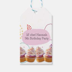 Kleiner Chef Cupcake-Backen Geburtstag Kinderparty Geschenkanhänger