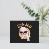 Kleiner Chef. Niedlicher Hund Postkarte (Stehend Vorderseite)