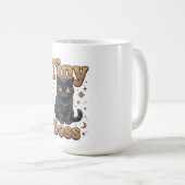 Kleiner Chef Schwarze Katze Design Kaffeetasse (VorderseiteRechts)