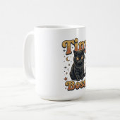 Kleiner Chef Schwarze Katze Design Kaffeetasse (Vorderseite Links)