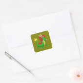 Kleiner chinesischer Drache Quadratischer Aufkleber (Umschlag)