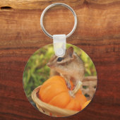 Kleiner Chipmunk mit Pumpkin Schlüsselanhänger (Vorderseite)