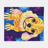 Kleiner Cocker Spanisch Welpe quilt like Design Fleecedecke (Vorderseite (Horizontal))