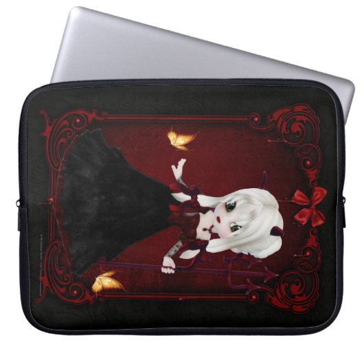 Kleiner Cookie Devil Girl 2 Fantasy Laptop Sieb Laptopschutzhülle (Vorderseite)