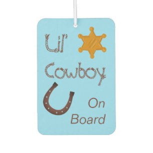 Kleiner Cowboy an Bord Western-Baby Autolufterfrischer