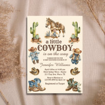 kleiner Cowboy auf dem Weg Western-Baby-Party