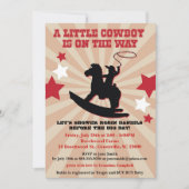Kleiner Cowboy Baby Shower Invite, Rocking Horse Einladung (Vorderseite)