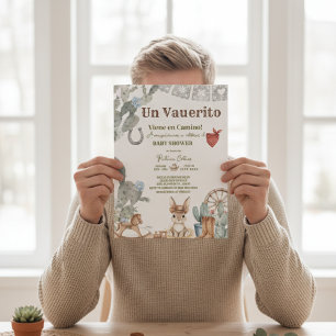 kleiner Cowboy-Baby-Shower Vaquerito Viene Camino Einladung