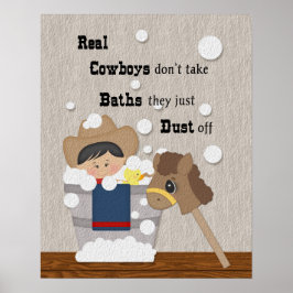 Kleiner Cowboy Bath Time Wordart Poster