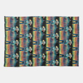 Kleiner Cowboy bei Rodeo Fence American Flag Pferd Geschirrtuch (Horizontal)