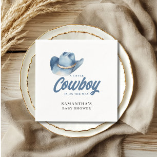 Kleiner Cowboy Blue Western Boy Baby Shower Serviette