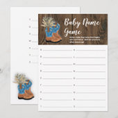 Kleiner Cowboy Bootie Babydusche Namensspiel (Vorne/Hinten)