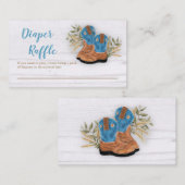 Kleiner Cowboy Bootie Babydusche Windelwanne Begleitkarte (Vorne/Hinten)