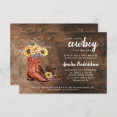 Kleiner Cowboy Boots Babydusche Einladung (Vorne/Hinten)