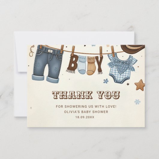 Kleiner Cowboy Dankeskarte (Vorderseite)