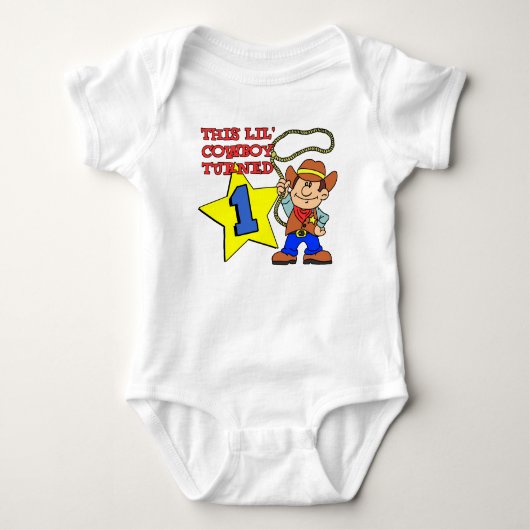 Kleiner Cowboy drehte einen Baby Strampler (Vorderseite)