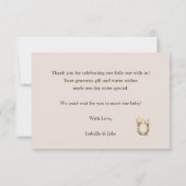 Kleiner Cowboy Eleganter blauer Bogen Baby Shower Dankeskarte (Rückseite)