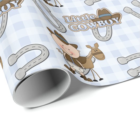 Kleiner Cowboy Geschenkpapier (Rolleneckpunkt)